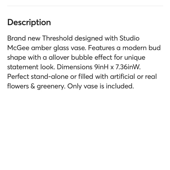 Studio McGee amber glass vase - Picture 5 of 5